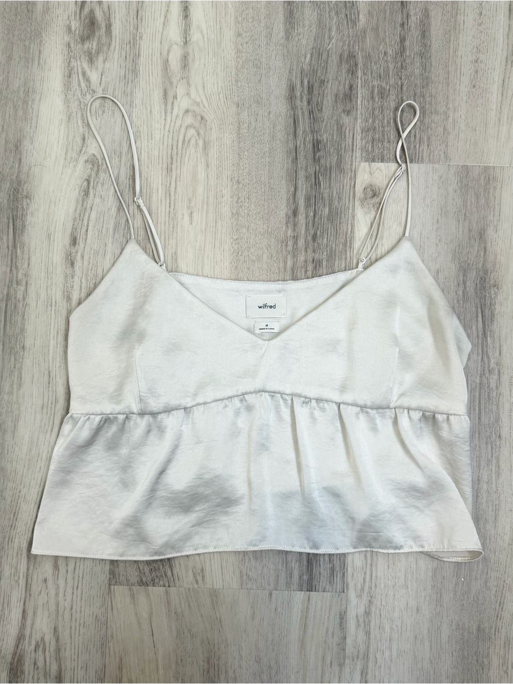 Aritzia Wilfred Silk Top Ivory White Size M